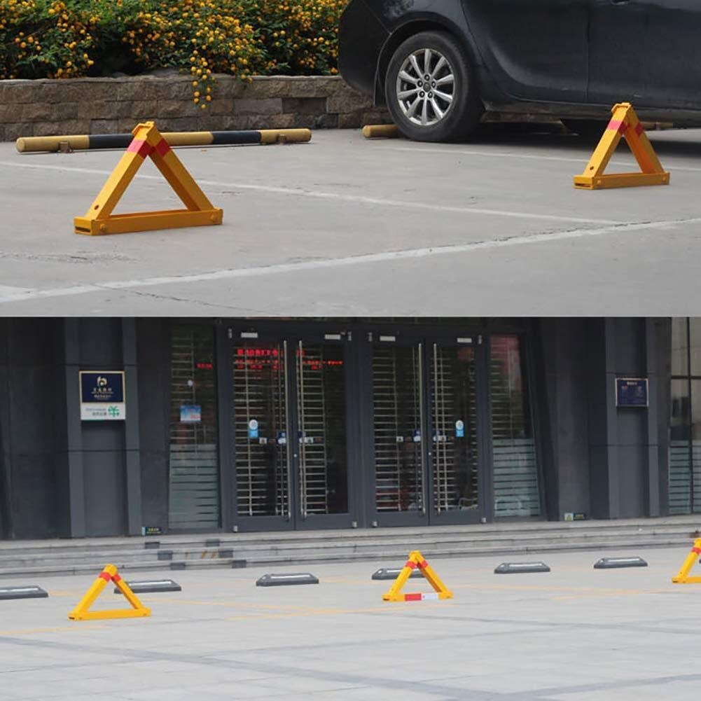 Heavy Duty Parking Latch Barrier - Triangle Channel Lock Collision Prevention System for Car Spaces, Fixed Bollard Without Padlock - Perfect for Shopping Malls, Office Buildings & Residential Parking Lots