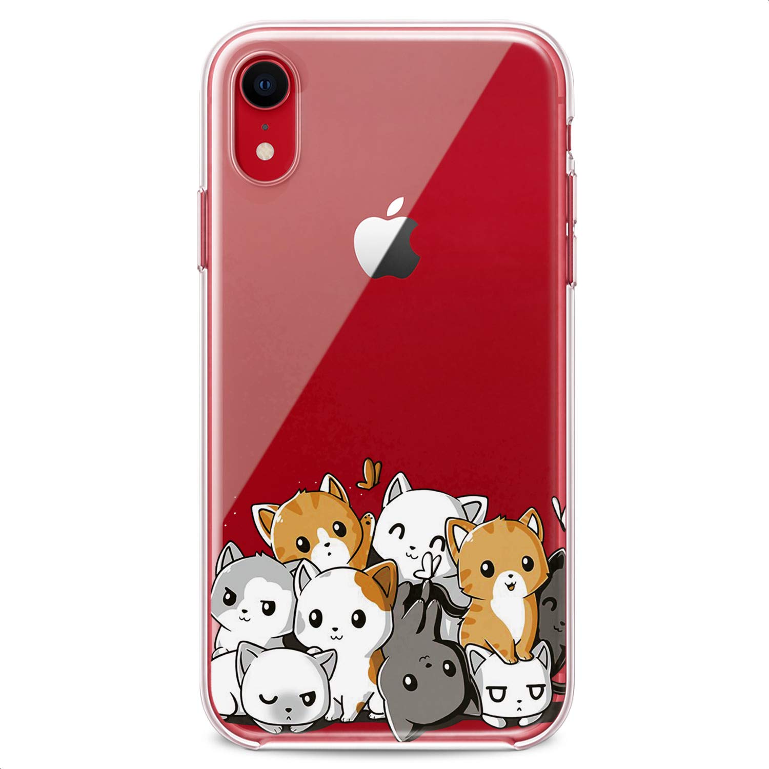 Premium TPU Phone Case for iPhone 16/15/14/13/12/11 Pro Max/Plus/Mini/XS/XR/X/8/7/6/5/SE - Cute Kawaii Cat Design with Slim Flexible Silicone Protection | Perfect for Kids, Teens & Animal Lovers - School, Work & Everyday Use