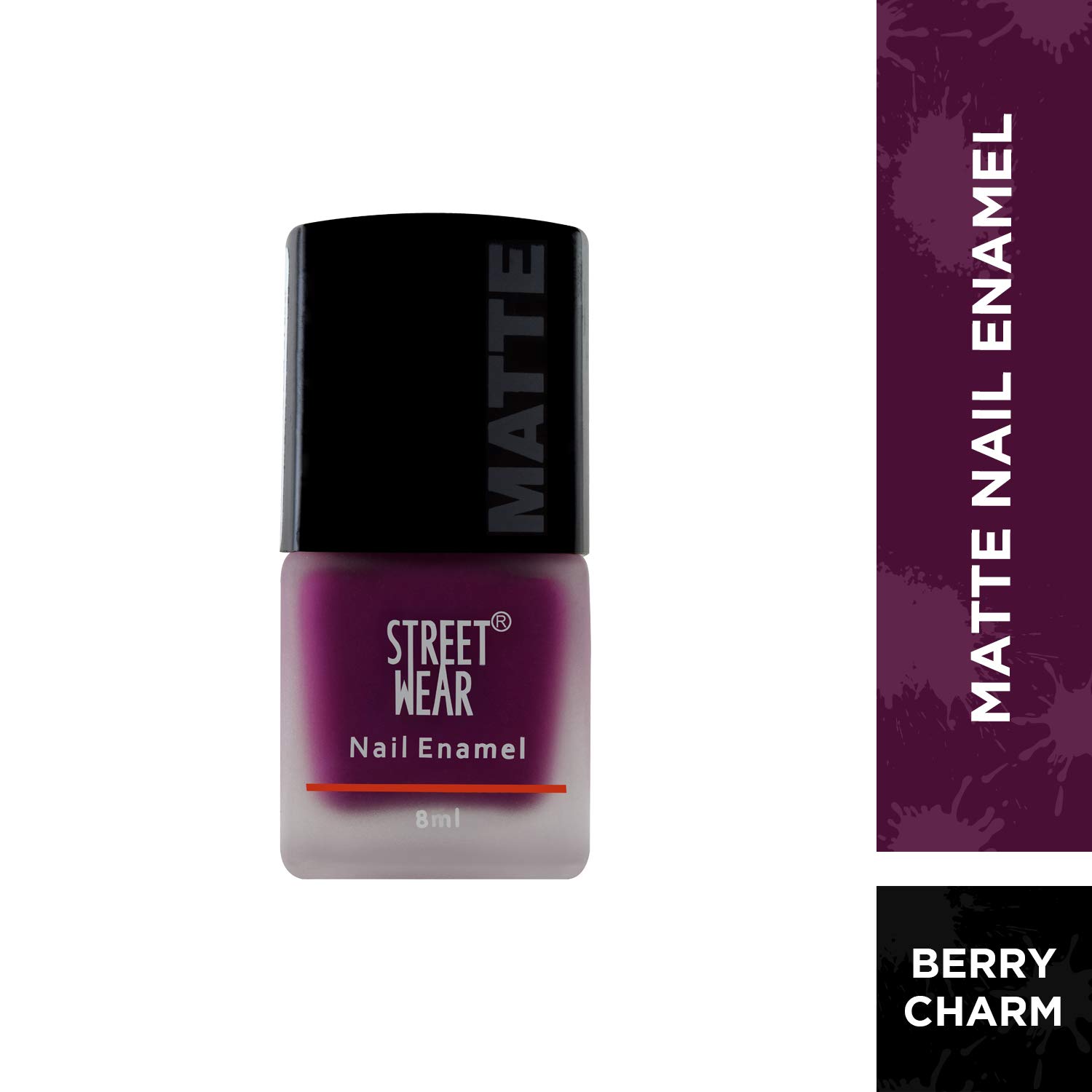 Street Wear Matte Nail Polish - Berry Charm (8ml) | Long-Lasting Vegan Nail Enamel for Everyday Wear & Night Out Looks