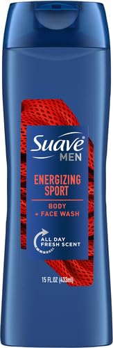 Suave Men's Sport Fragrance Body Wash & Shower Gel - 15 oz | Daily Hydrating Cleanser for Active Men | Gym, Post-Workout & Everyday Use
