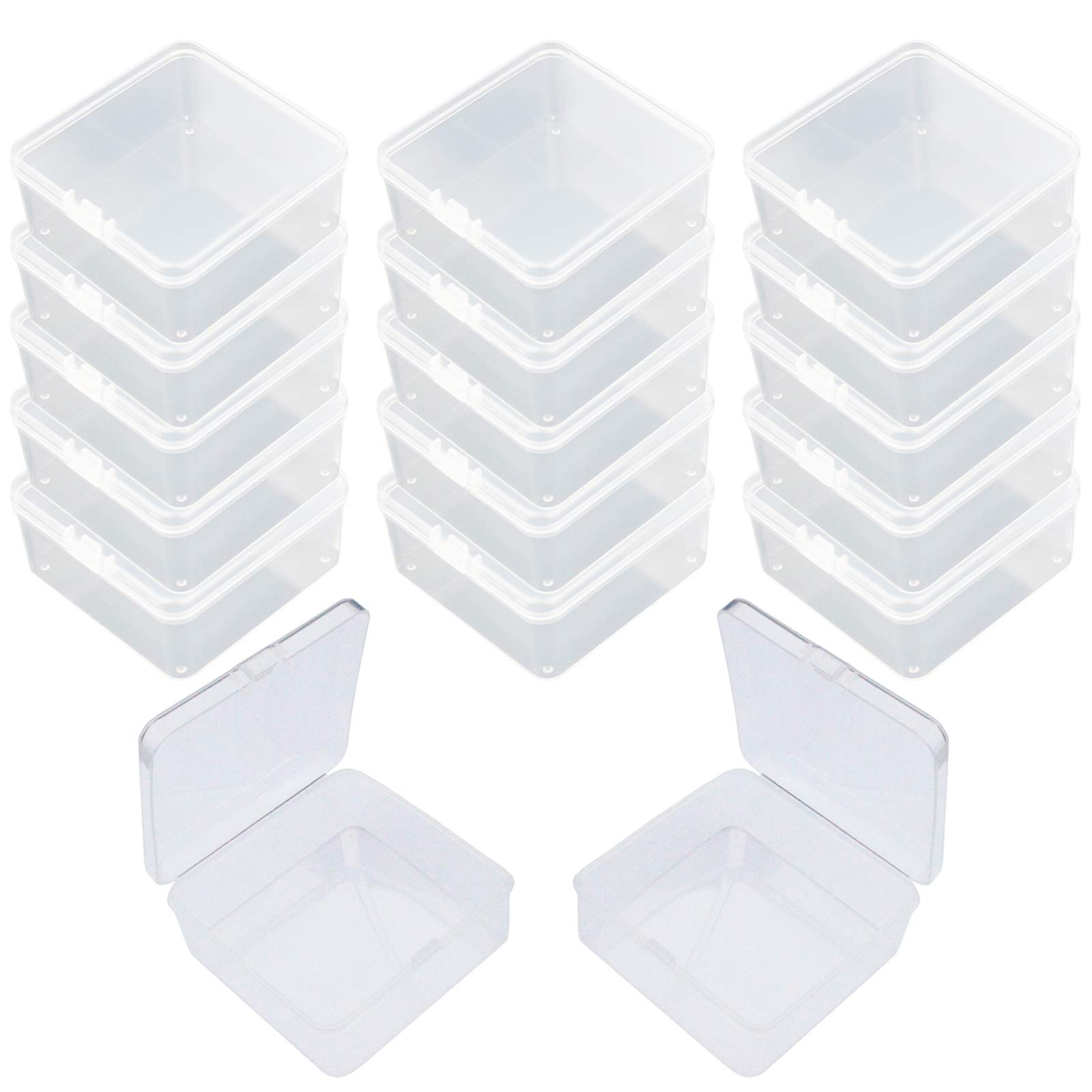 17-Piece Clear Plastic Storage Box Set with Hinged Lids - 2.95