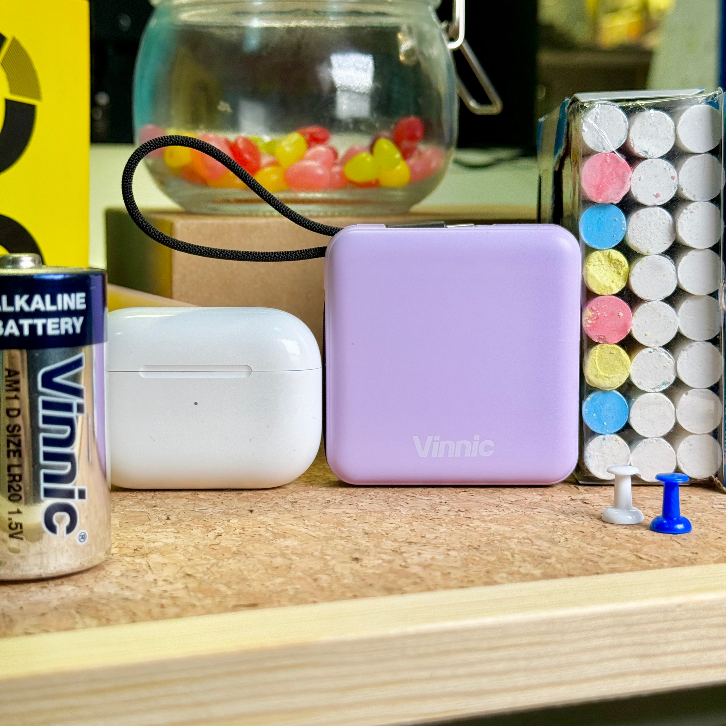 Vinnic DAMAVAND 5000mAh Ultra-Compact Portable Charger with Built-in USB Cable - Perfect for Travel, Camping & Emergency Power Backup