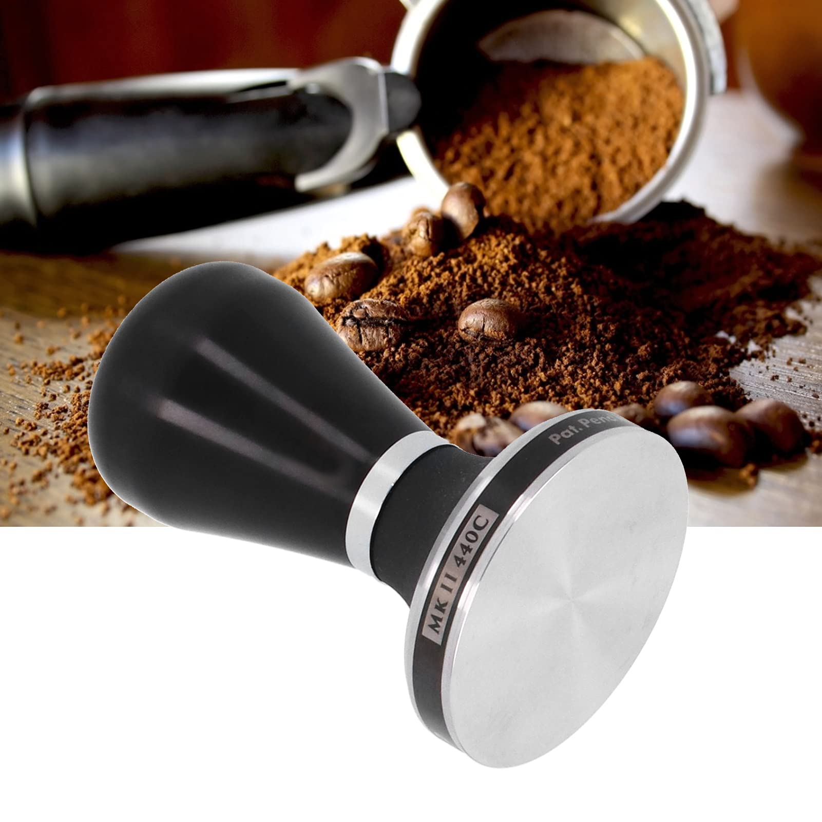 Premium Stainless Steel Coffee Tamper with Flat Base - Perfect for Espresso, Coffee Bars & Home Brewing - Ideal for Coffee Lovers & Baristas - Great for Kitchen & Coffee Shops