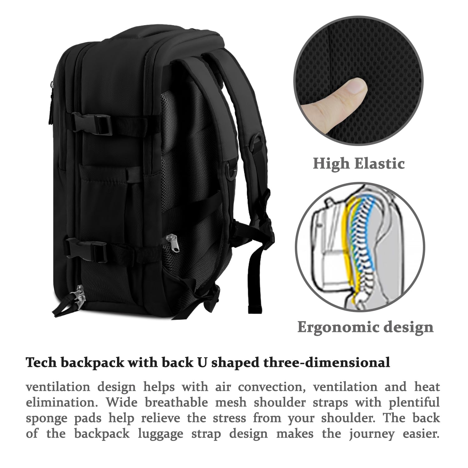 Women's Travel Laptop Backpack - Airline Approved Carry On with Shoe Compartment for Work & Gym