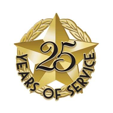 25 Year Service Gold Star Lapel Pins - 1