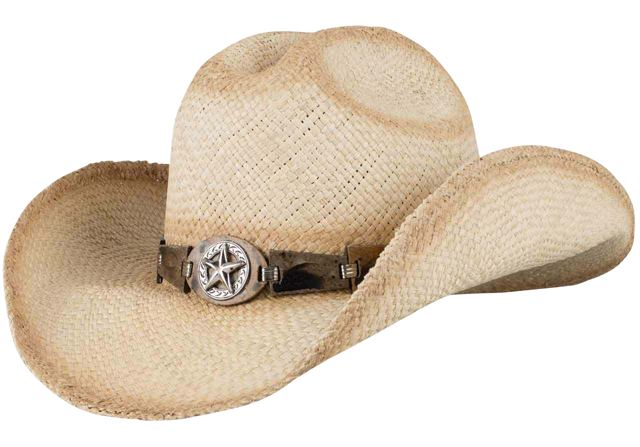Bullhide Star Concho Straw Cowboy Hat for Men & Women - Western Style Sun Protection for Outdoor, Rodeo, and Country Events