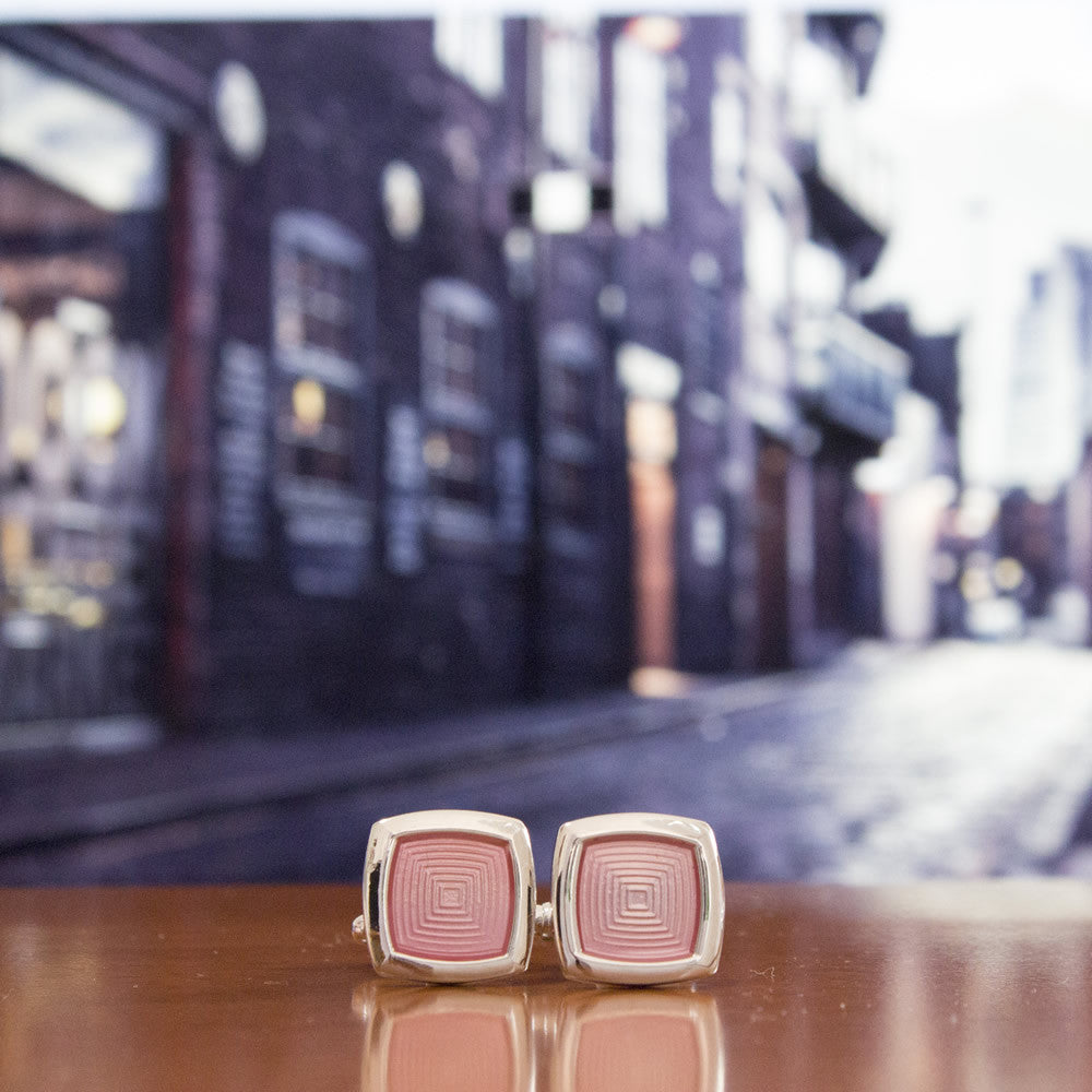 KingCuffs Enameled Square Cufflinks for Men - Elegant Dress Shirt Accessories for Weddings, Business & Formal Events