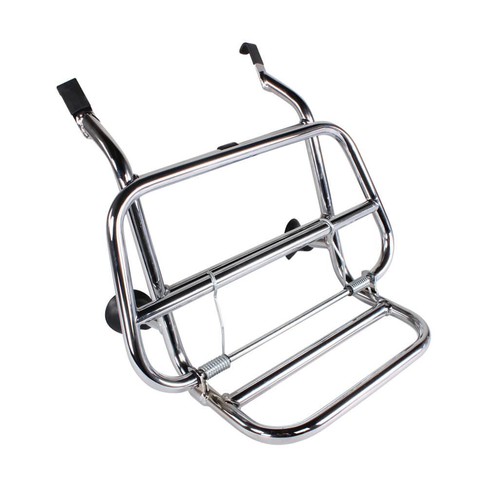 Cuppini Chrome Front Rack for Vespa Primavera & Sprint - Premium Motorcycle Luggage Carrier for Urban Commuting & Weekend Adventures
