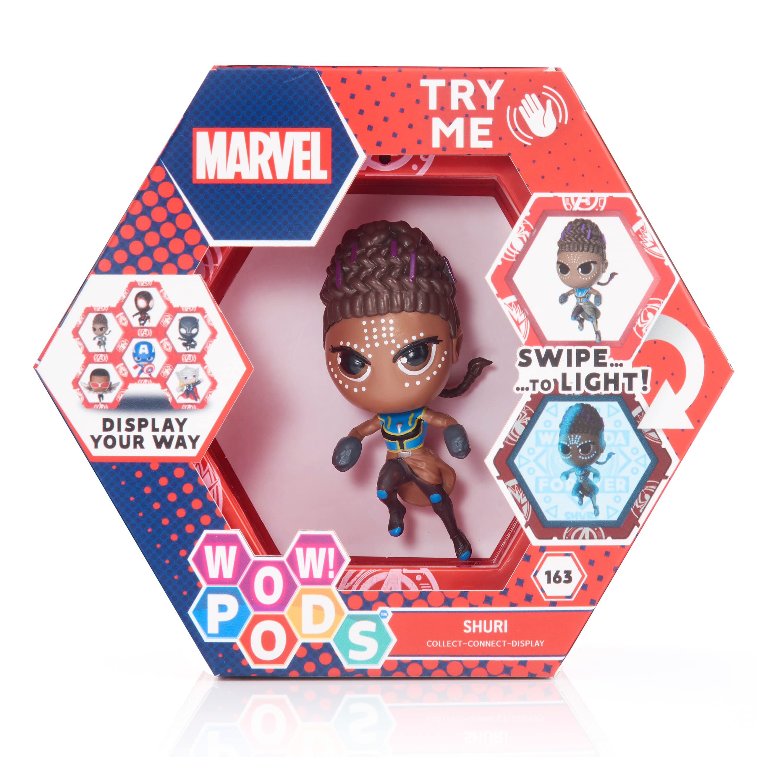 Marvel Avengers Black Panther Shuri Light-Up Bobblehead Figure - Official Superhero Collectible Toy Gift for Fans | Perfect for Display, Marvel Themed Parties & Superhero Collections