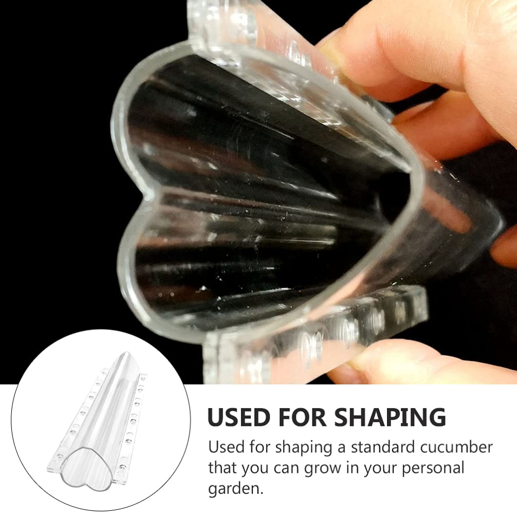 DOITOOL 2Pcs Heart Shaped Cucumber Molds - Plastic Fruit & Vegetable Shaping Forms for Garden - Transparent Plant Growth Molds for DIY Home Gardening & Creative Food Presentation