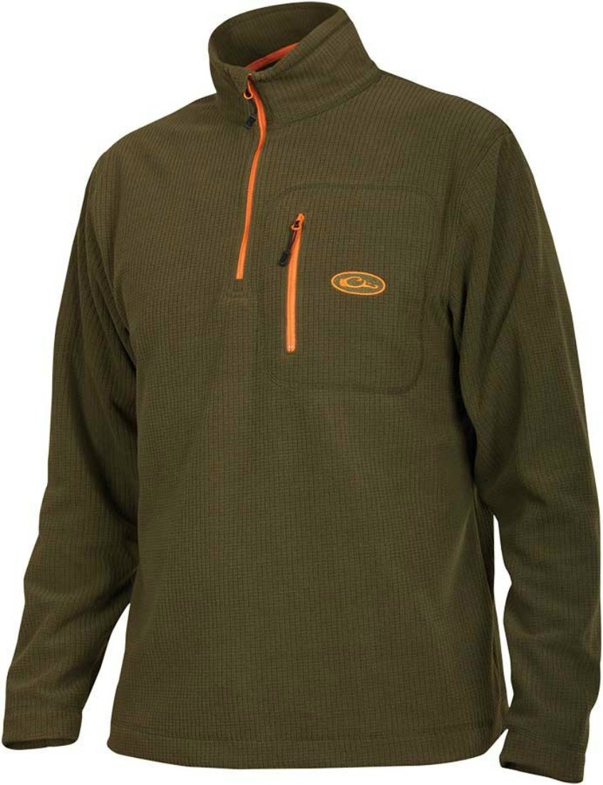 Drake Square Check Camp Fleece Pullover for Men - Soft & Warm Winter Pullover Hoodie (Small) - Perfect for Outdoor Camping, Hiking & Casual Wear