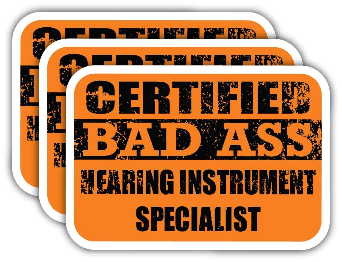 Certified Hearing Specialist Stickers - 3M Vinyl Decal for Laptops & Cars | Funny Job Gift Idea for Audiologists