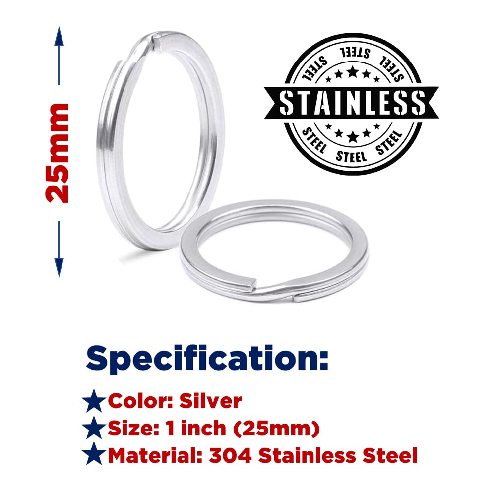 12 Pack Stainless Steel Keychain Rings - 1