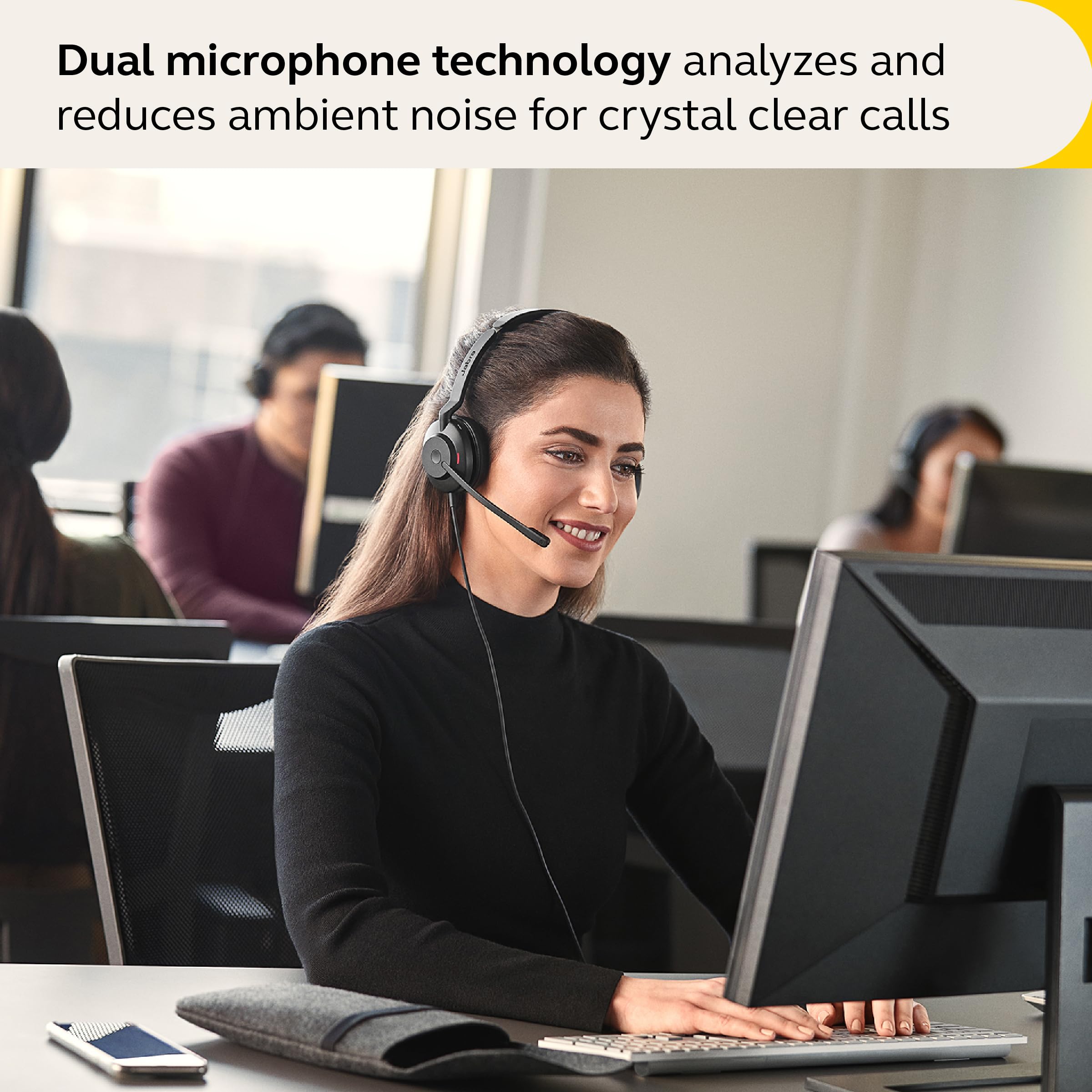 Jabra Evolve2 30 SE Wired Stereo Noise-Cancelling Headset with 2-Mic Call Technology & USB-C Cable - Compatible with Zoom, Google Meet, Microsoft Teams & UC Platforms - Black - Perfect for Remote Work, Online Meetings & Office Use