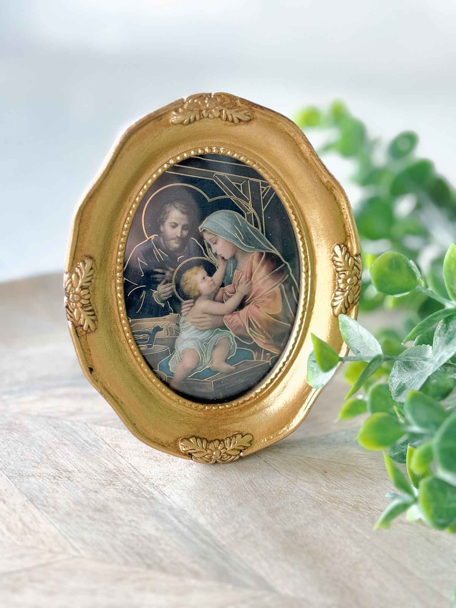 Petite Holy Family Framed Wall Art - Religious Home Decor for Living Room, Bedroom & Office - Perfect Gift for Holidays & Special Occasions