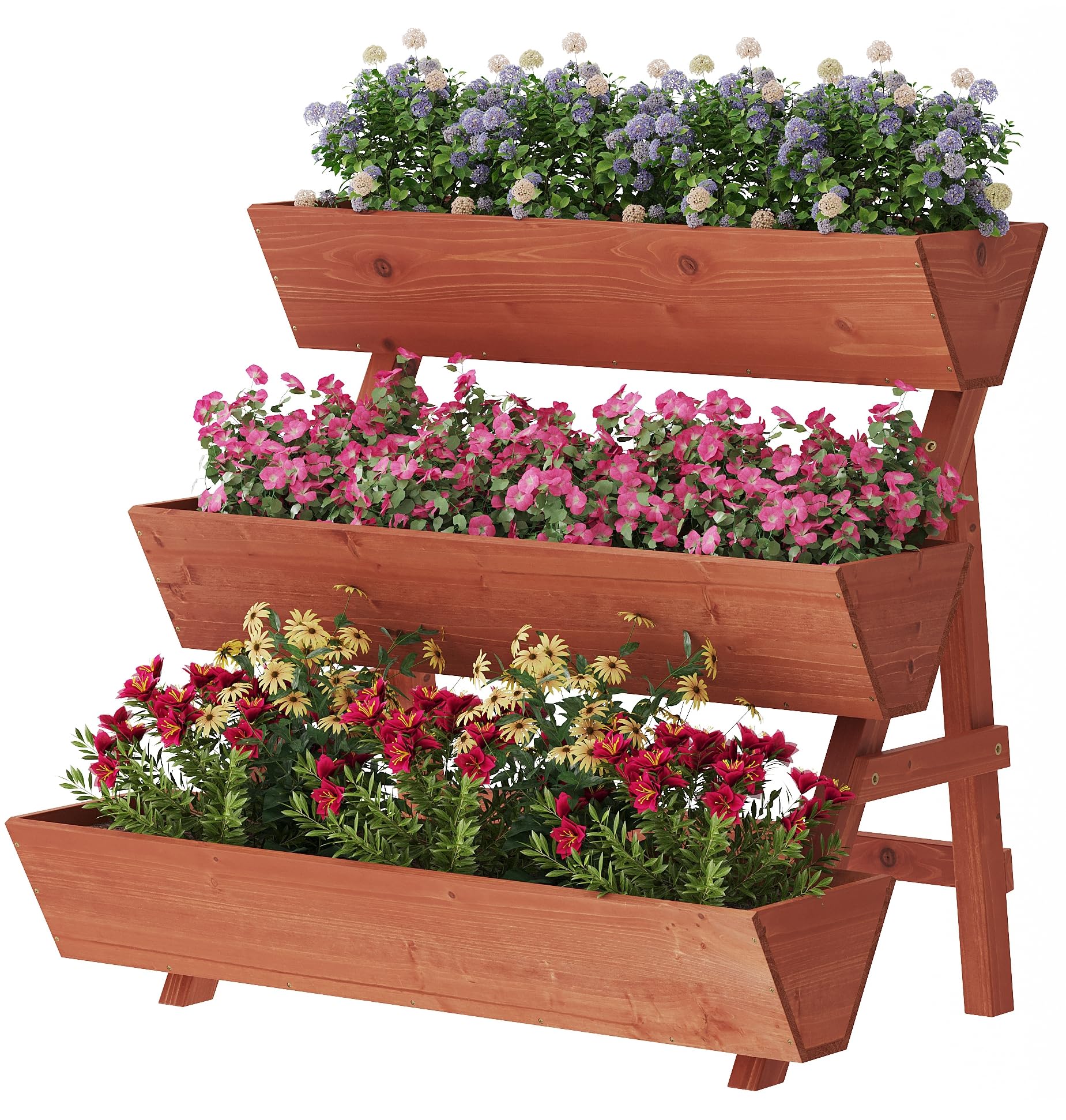 3-Tier Raised Garden Bed with Legs - Vertical Planter Box for Flowers, Vegetables & Plants - Indoor & Outdoor Use - Perfect for Patios, Balconies & Small Spaces