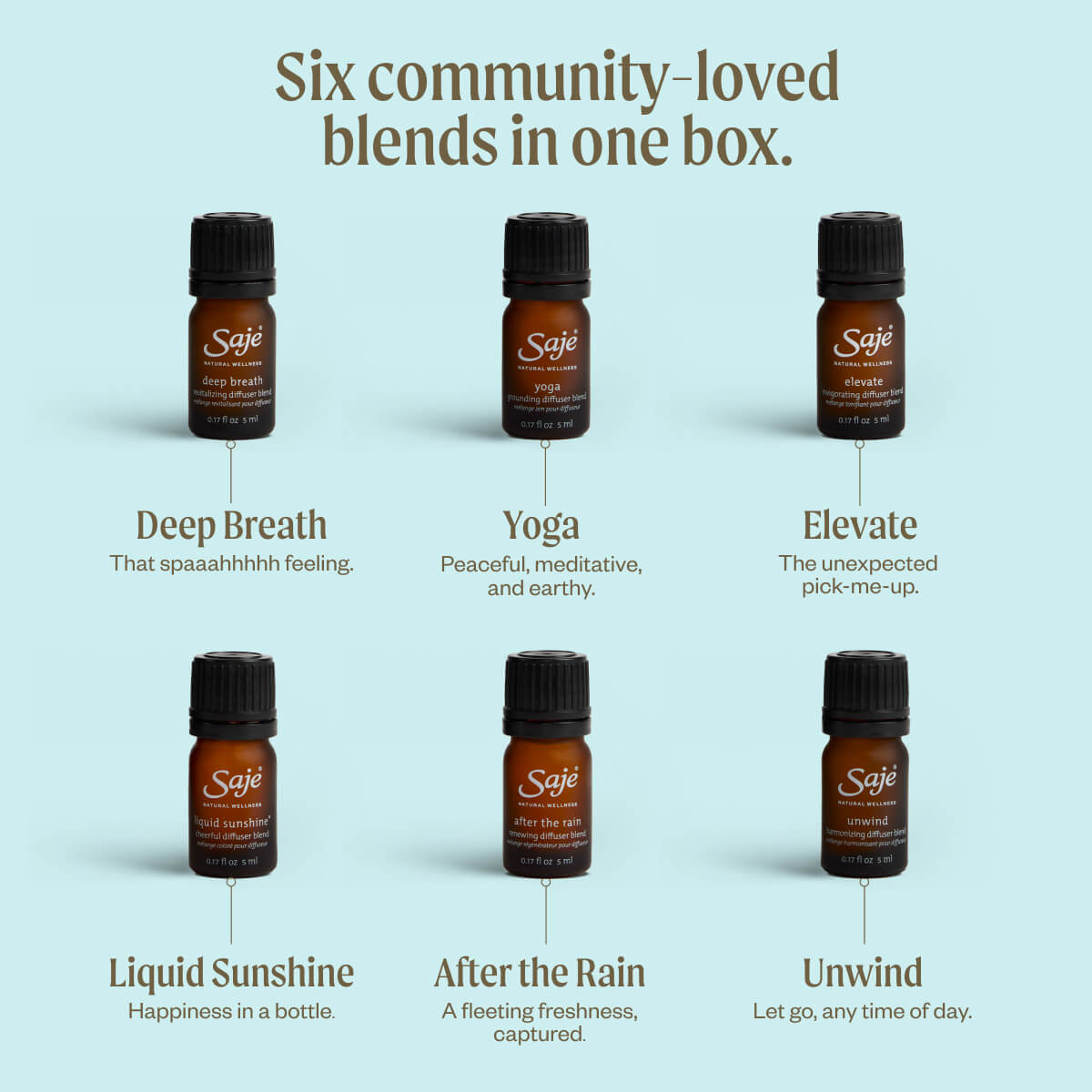 Best Saje Community Favorites Essential Oil Diffuser Blend Collection - Relaxation & Aromatherapy for Home & Office