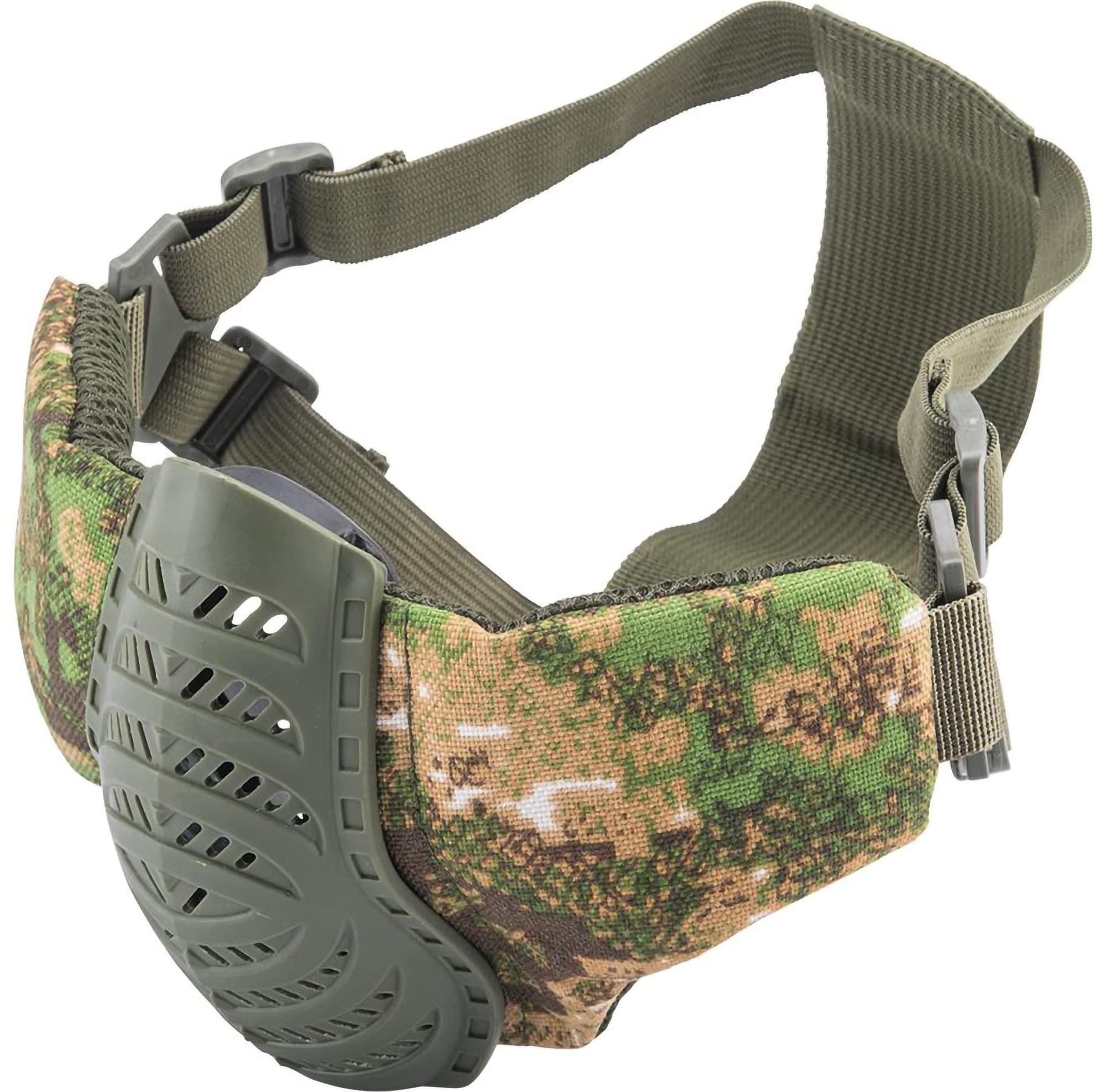 Matrix Low Profile Tactical Padded Airsoft Face Mask - Pencott Greenzone | Half Face Protection for Airsoft & Tactical Training | Comfortable & Durable Design for Outdoor Sports & Military Simulation