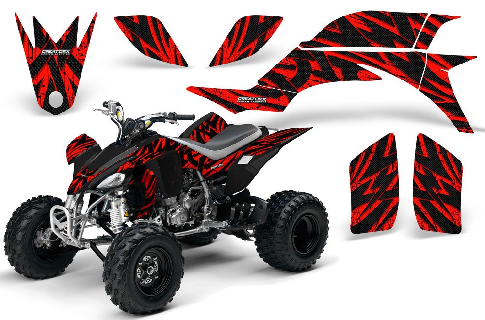 Yamaha YFZ 450 ATV Graphics Kit - Tribal Madness Red Decals & Stickers for Off-Road Racing and Customization