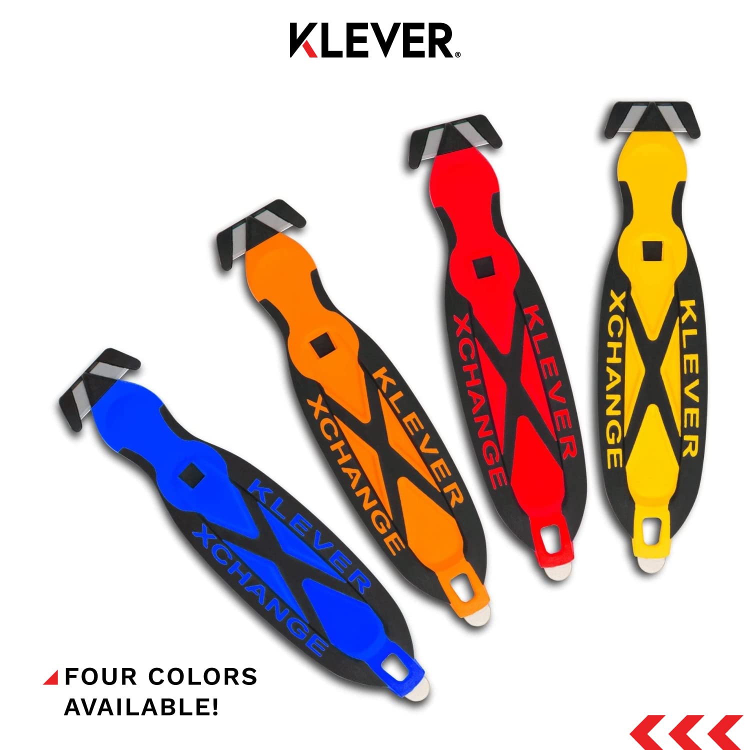 Klever X-Change Box Cutter with Narrow Cut Head - 10 Pack Carbon Steel Utility Knives for Opening Packages, Boxes, Film & Tape (Blue, KCJ-XC-20B) - Ideal for Warehouse, Shipping, Retail & Home Use
