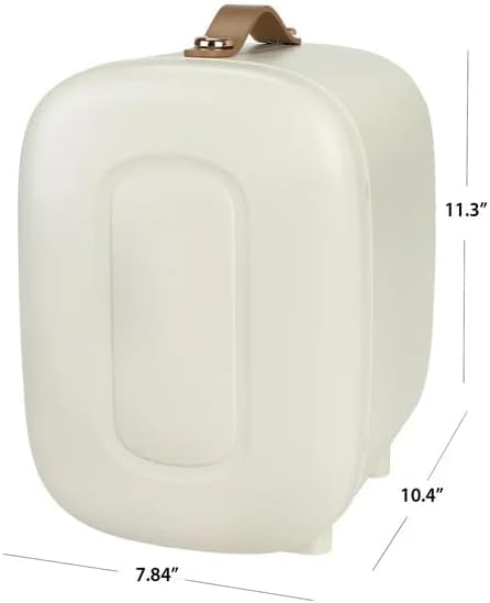 4L Mini Skincare Fridge with Handle - Portable Personal Cooler for Makeup, Cosmetics, Snacks & Drinks - Perfect for Bedroom, Vanity, Office & Dorm Room Use