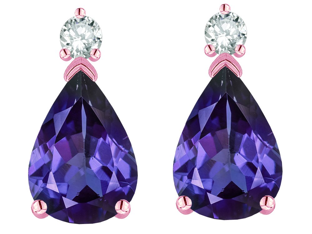 10K Solid Gold Pear Shape Drop Earrings - 8x6mm Classic Studs for Women, Perfect for Weddings, Parties & Everyday Elegance