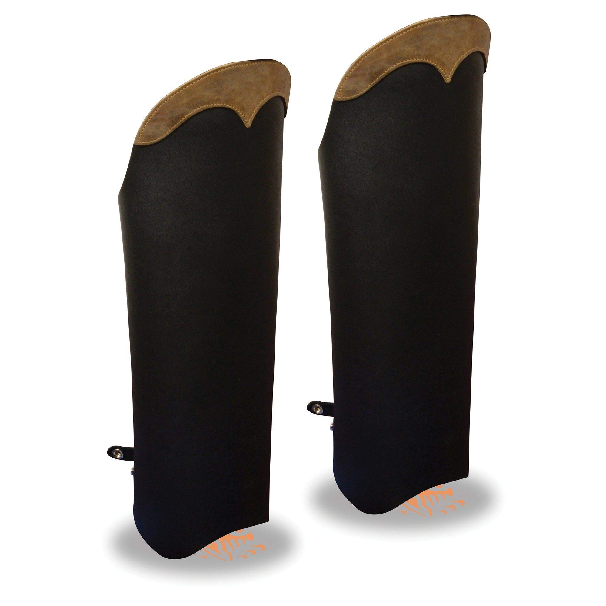 Milwaukee Leather MLM5555 Unisex Black Leather Motorcycle Riding Chaps - Half Length with Back Zipper for Harley, Cruiser & Adventure Bikes | Perfect for Long Rides & Cold Weather Protection