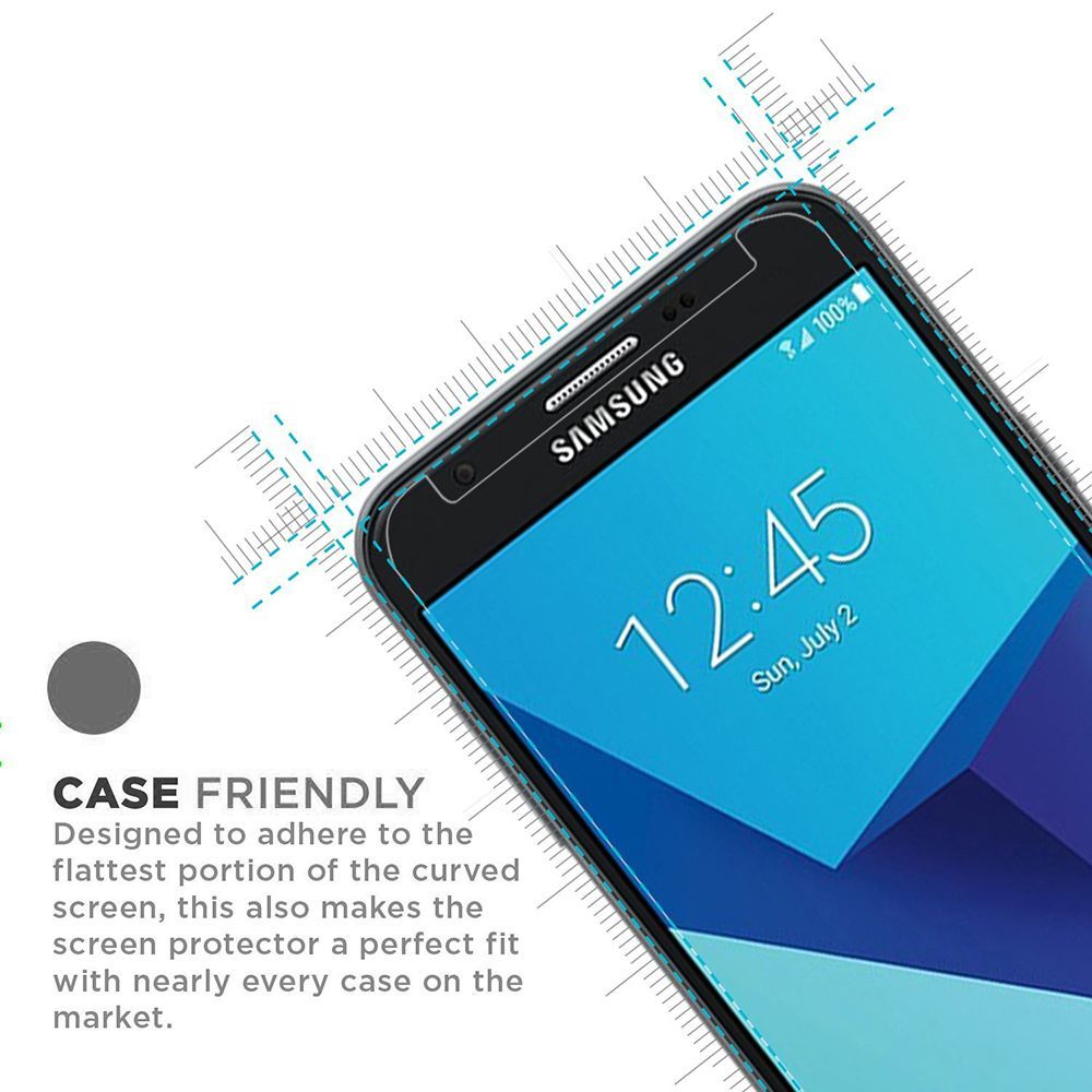 Samsung Galaxy J7 2017 Screen Protector - Case Friendly Ultra Clear Tempered Glass Shield for Scratch Protection | Perfect for Everyday Use, Travel & Outdoor Activities