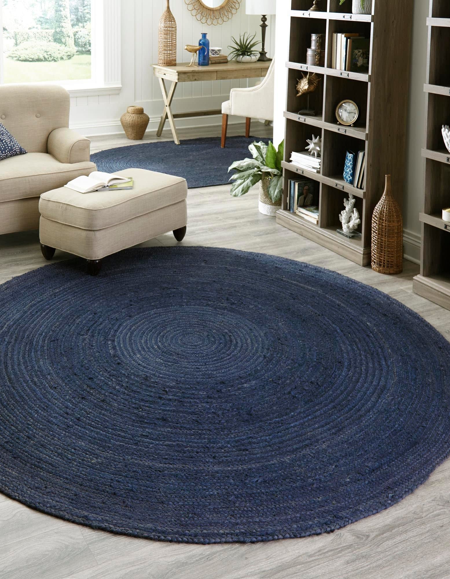 Unique Loom Braided Jute Collection Area Rug - Dhaka 5'1