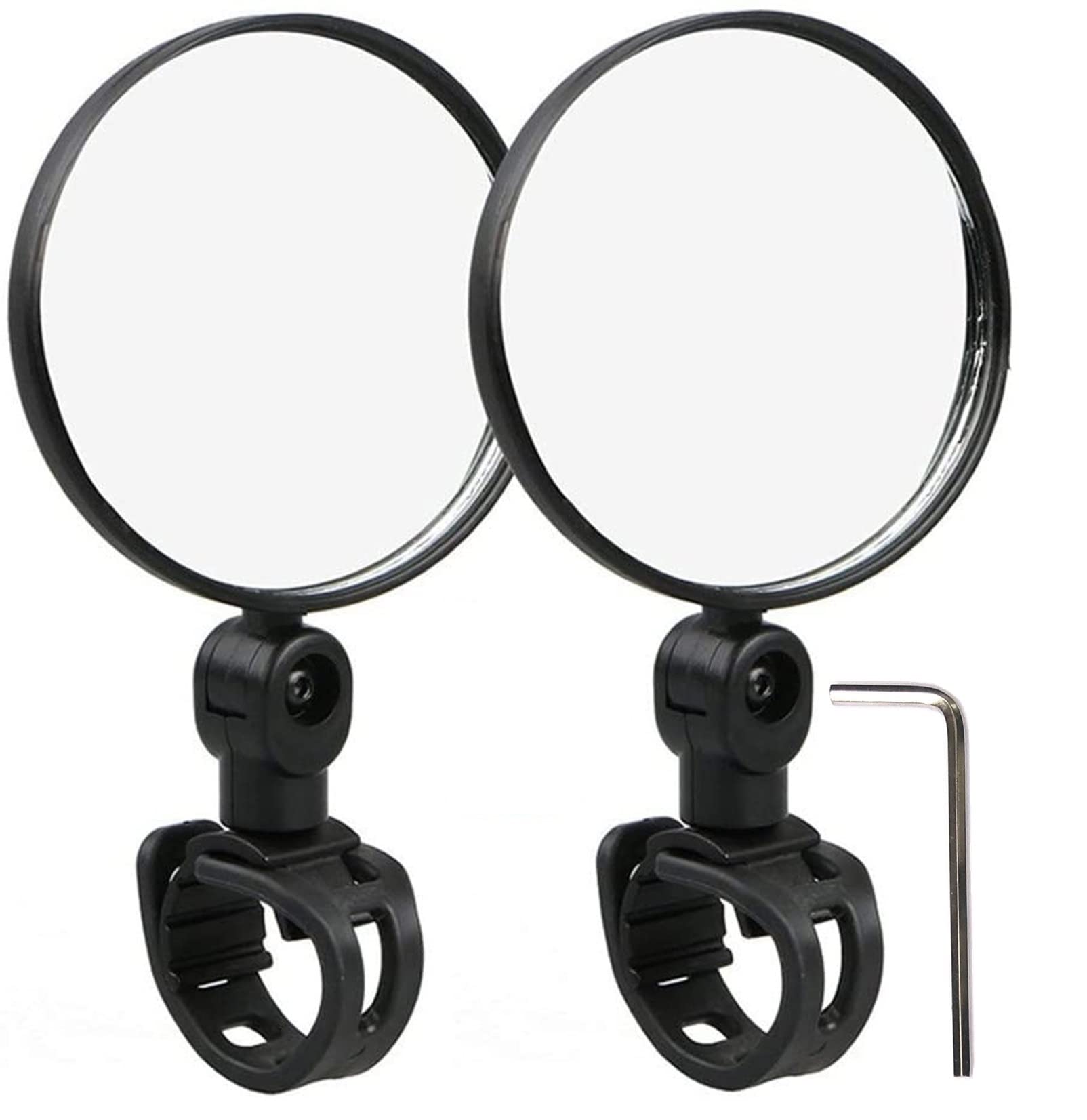 360° Adjustable Bike Mirror Handlebar - Rotatable Convex Glass Rearview Mirror for Road & Mountain Bikes (2 Pack) - Perfect for Safe Cycling & Commuting