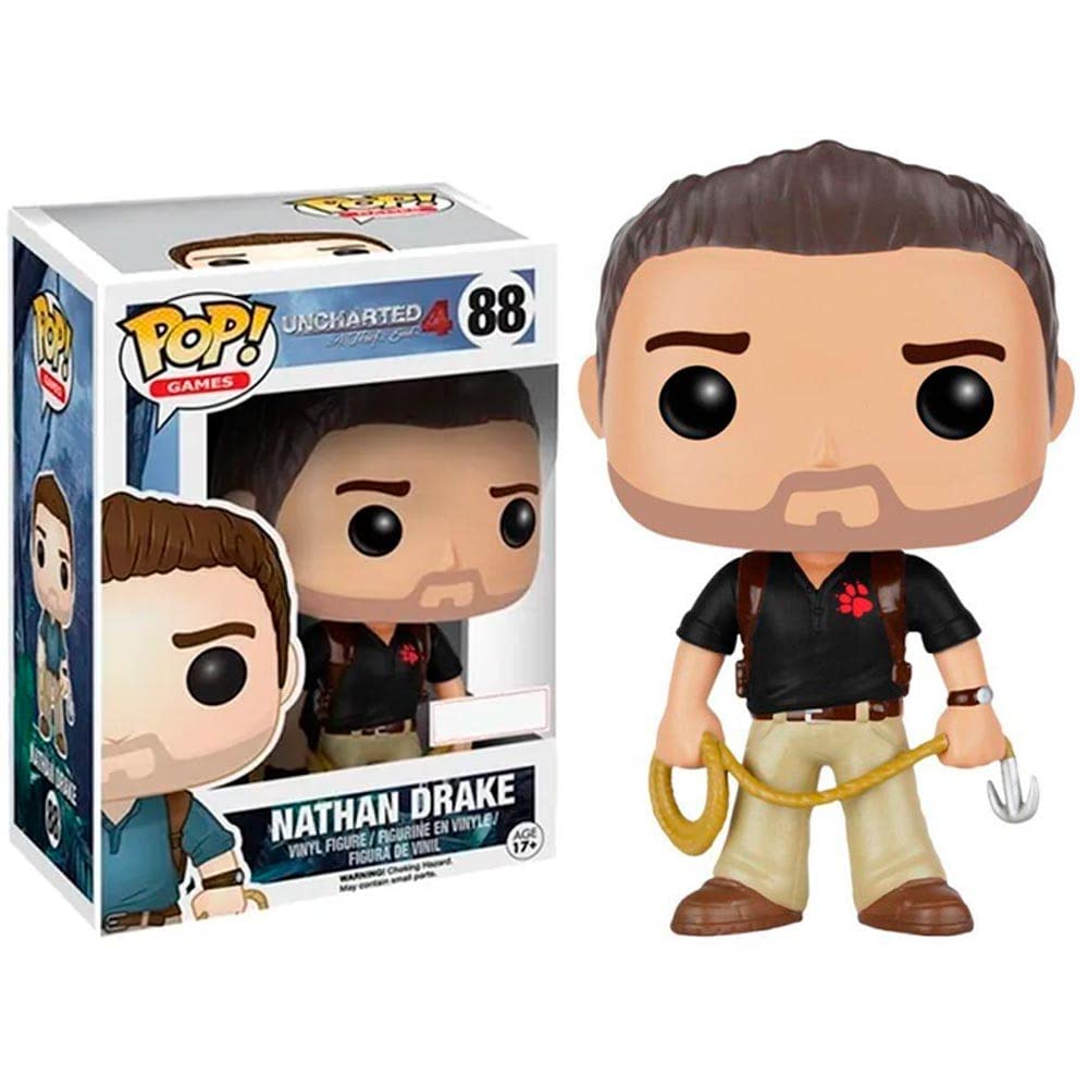 Funko Pop Uncharted 4 Nathan Drake Exclusive Vinyl Figure - Naughty Dog Shirt Collectible - Perfect for Gaming Fans & Pop Culture Collectors