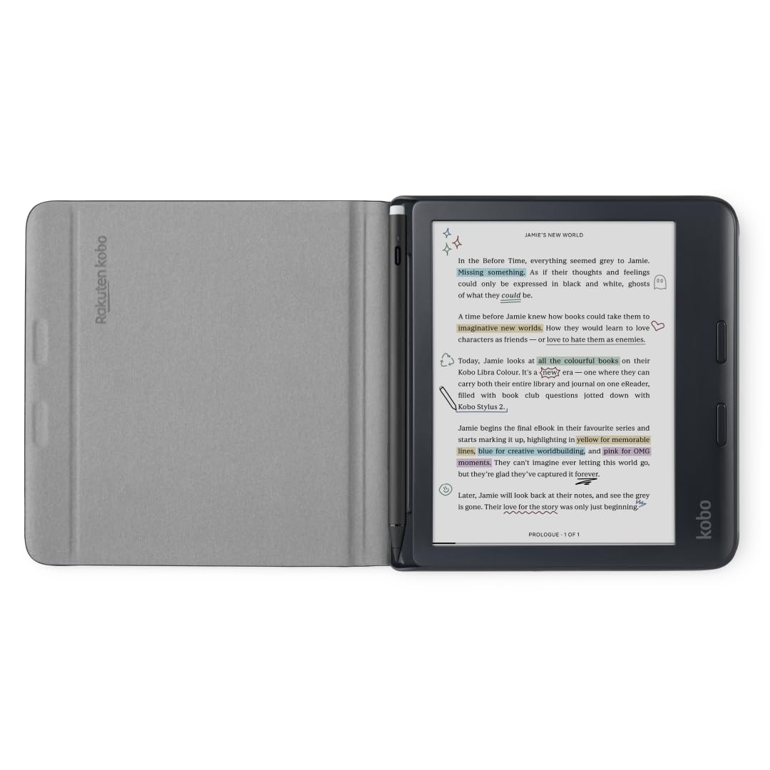Kobo Libra Colour Black eReader with SleepCover Case Bundle - 7