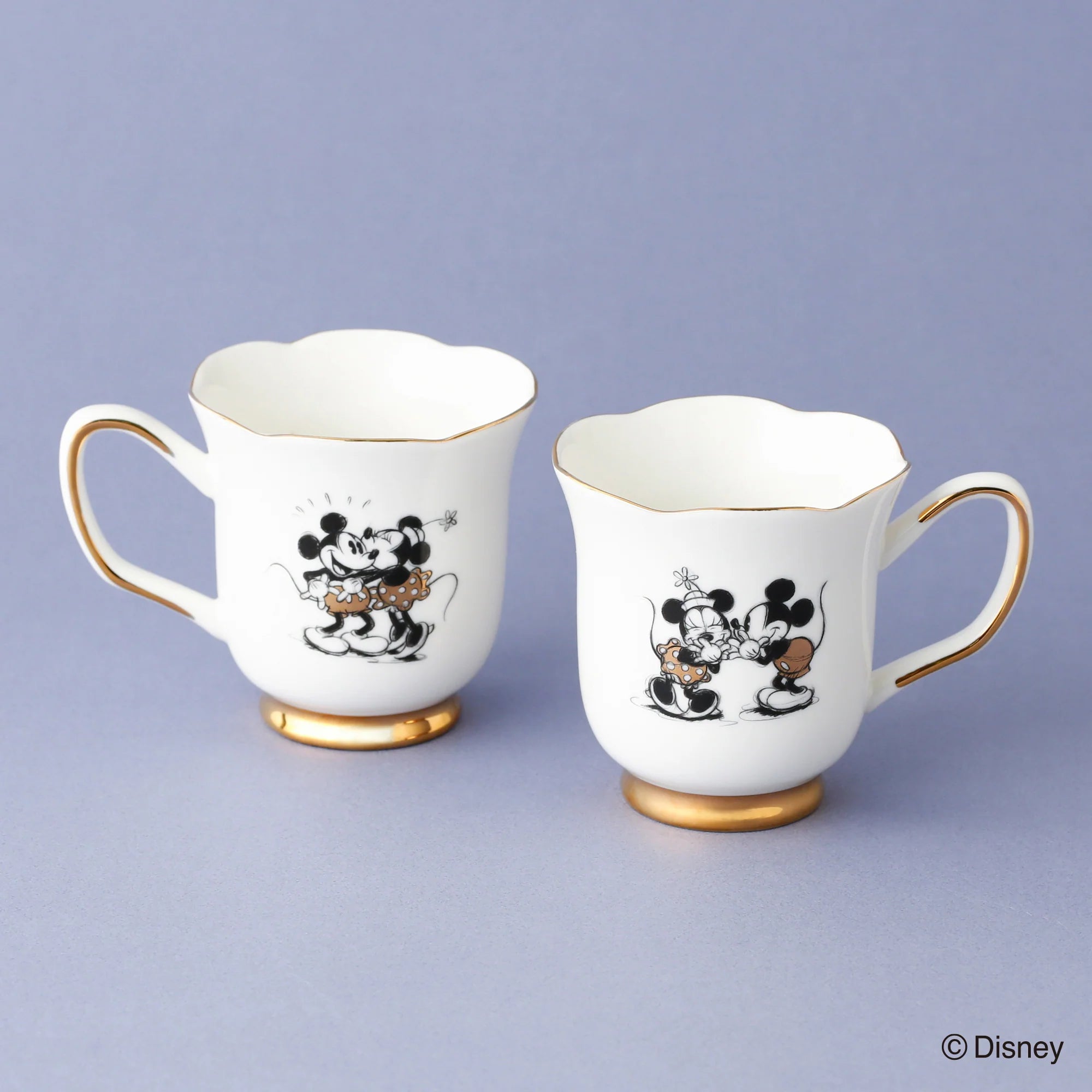 Disney Classic Pair Mugs Set - 2 Pack Coffee Cups for Couples, Gift for Valentine's Day, Christmas - Perfect for Hot Drinks, Tea, Cocoa at Home or Office