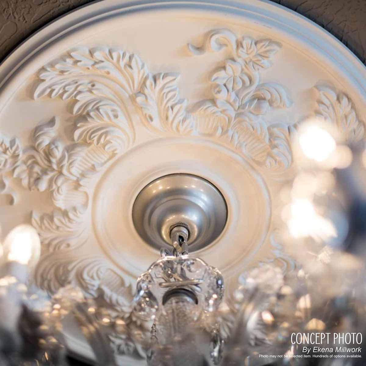 Ekena Millwork Vincent Ceiling Medallion - Hand-Painted Gold Finish - Elegant Home Decor for Dining Rooms & Entryways