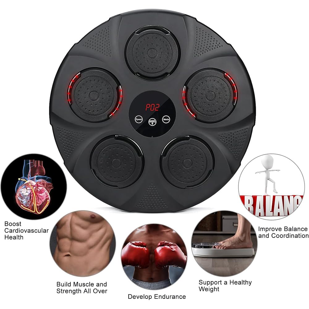 Bluetooth Smart Boxing Board - Electronic Punching Game Equipment with Gloves, USB Boxing Training Machine for Adults & Teens | Wall Mounted Music Boxing for Home & Gym Workouts | Perfect for Fitness Training, Stress Relief & Interactive Entertainment