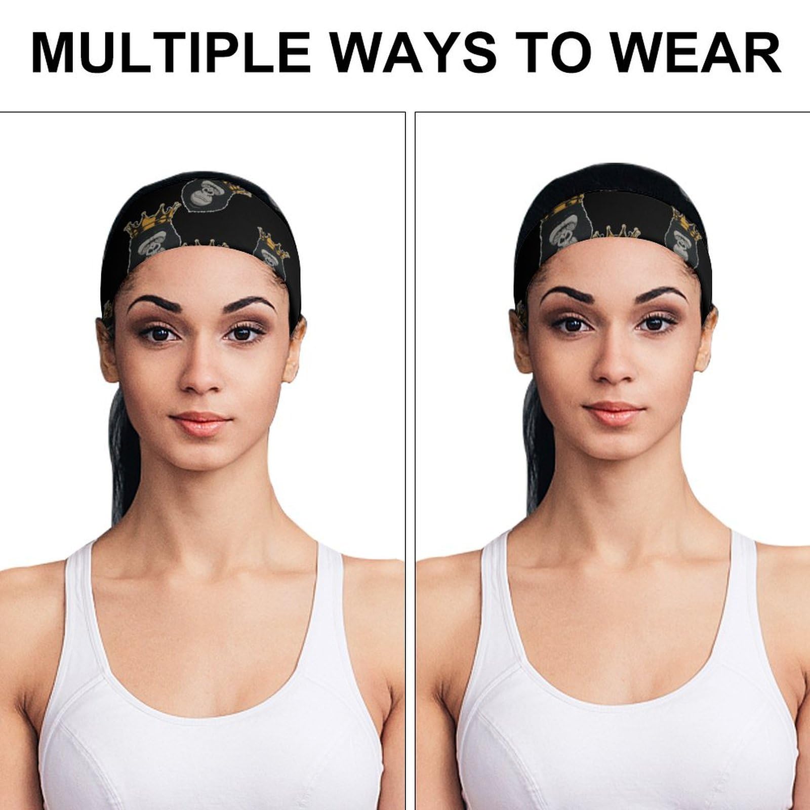 Funny Gorilla Head Women's Headbands - Sweat-Proof Comfort Headband for Gym, Fitness & Workouts - Perfect for Running, Yoga & Sports Activities