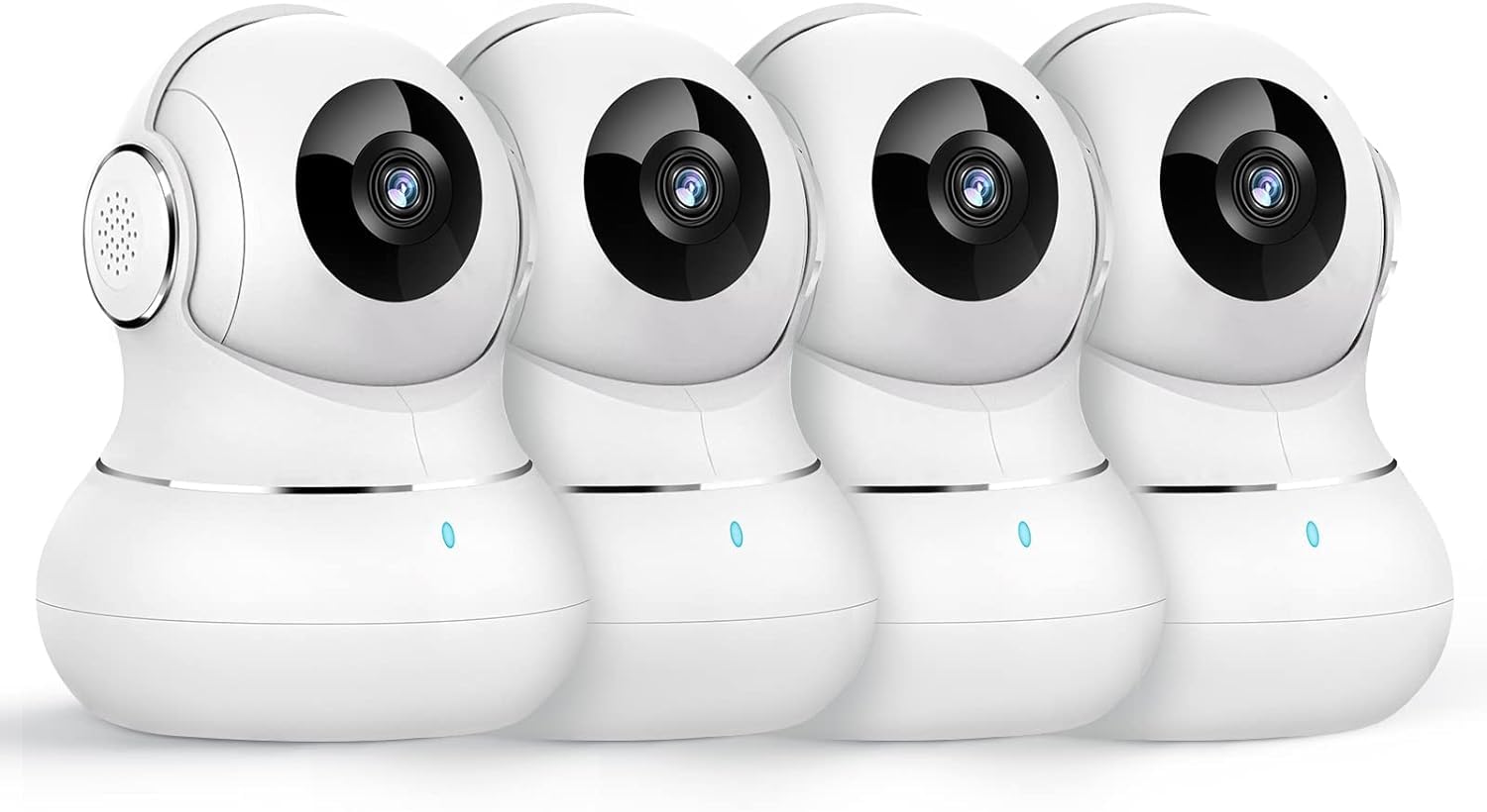 4 Pack Indoor Security Camera with 2K HD, 360° Pan & Tilt, Night Vision - WiFi Pet & Baby Monitor Camera with Mobile App, Alexa Compatible - Ideal for Home, Nursery, Pet Tracking & Office Surveillance