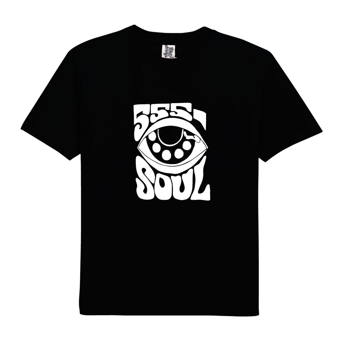 555 Soul Eye Soul T-Shirt for Men & Women - Black Cotton Graphic Tee - Casual Streetwear for Everyday Wear, Concerts & Outings