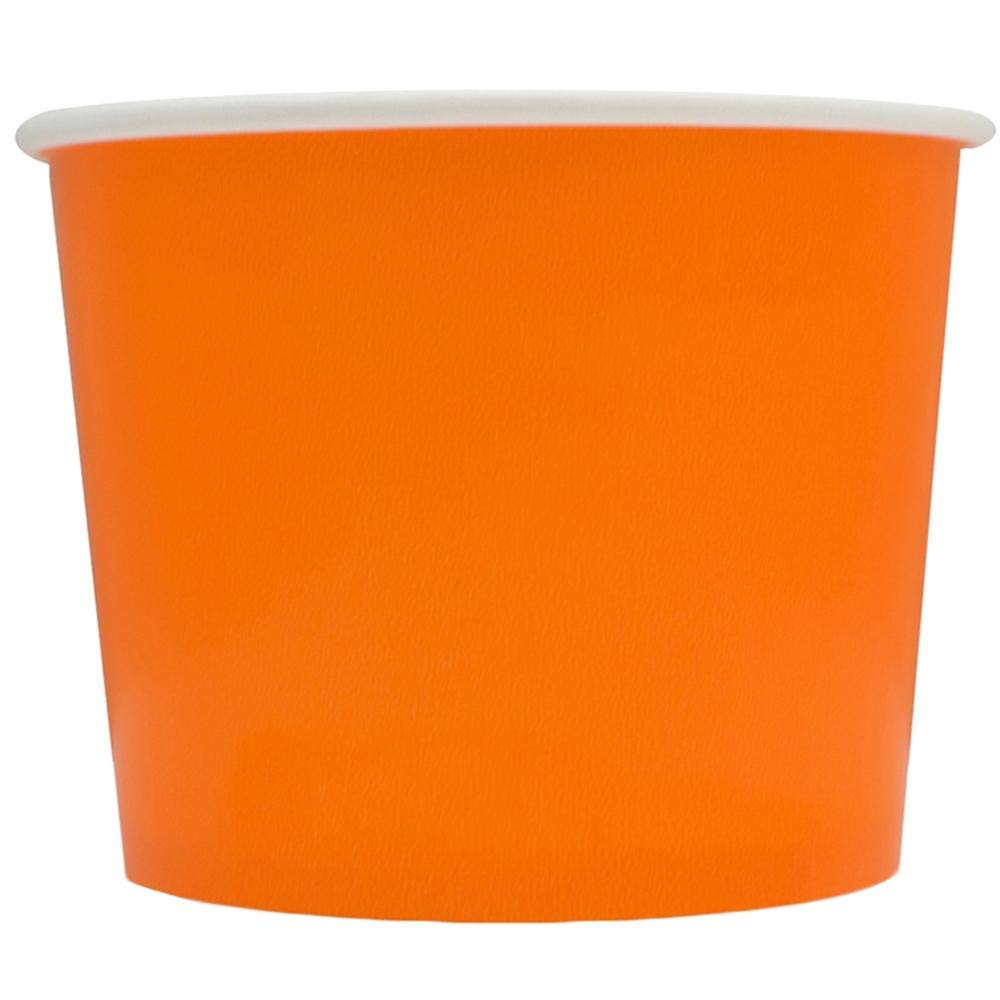 UNIQ 12 oz Disposable Ice Cream Paper Cups - 1000 Pcs Bulk Pack for Frozen Desserts, Yogurt, Gelato & Food Service - Eco-Friendly Orange Bowls & Containers - Perfect for Ice Cream Shops, Catering & Party Supplies