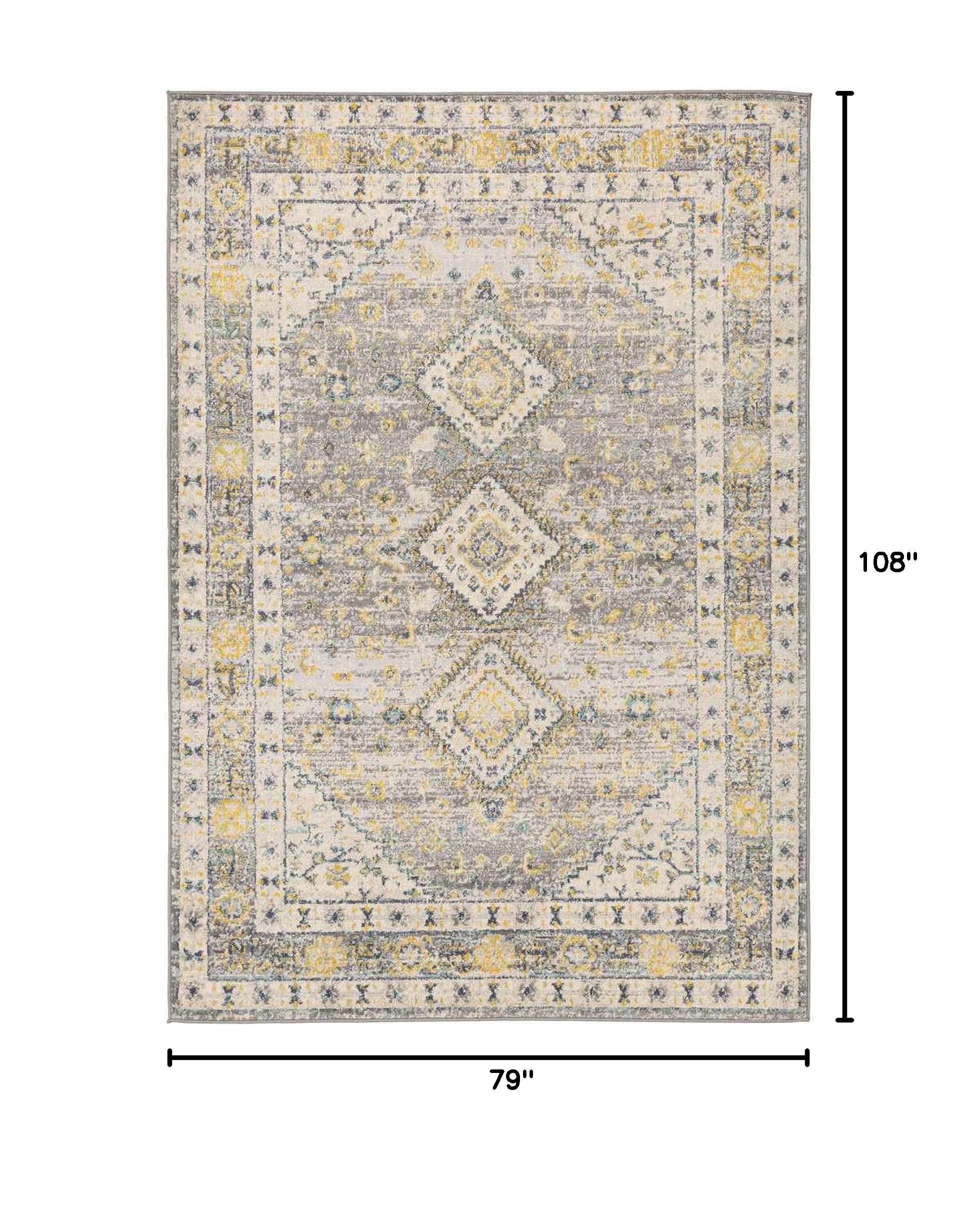 Mark&Day Modern Cream Area Rug 6x9 Feet - Soft Plush Carpet for Living Room, Bedroom, Kitchen in White Blue Black (6'7