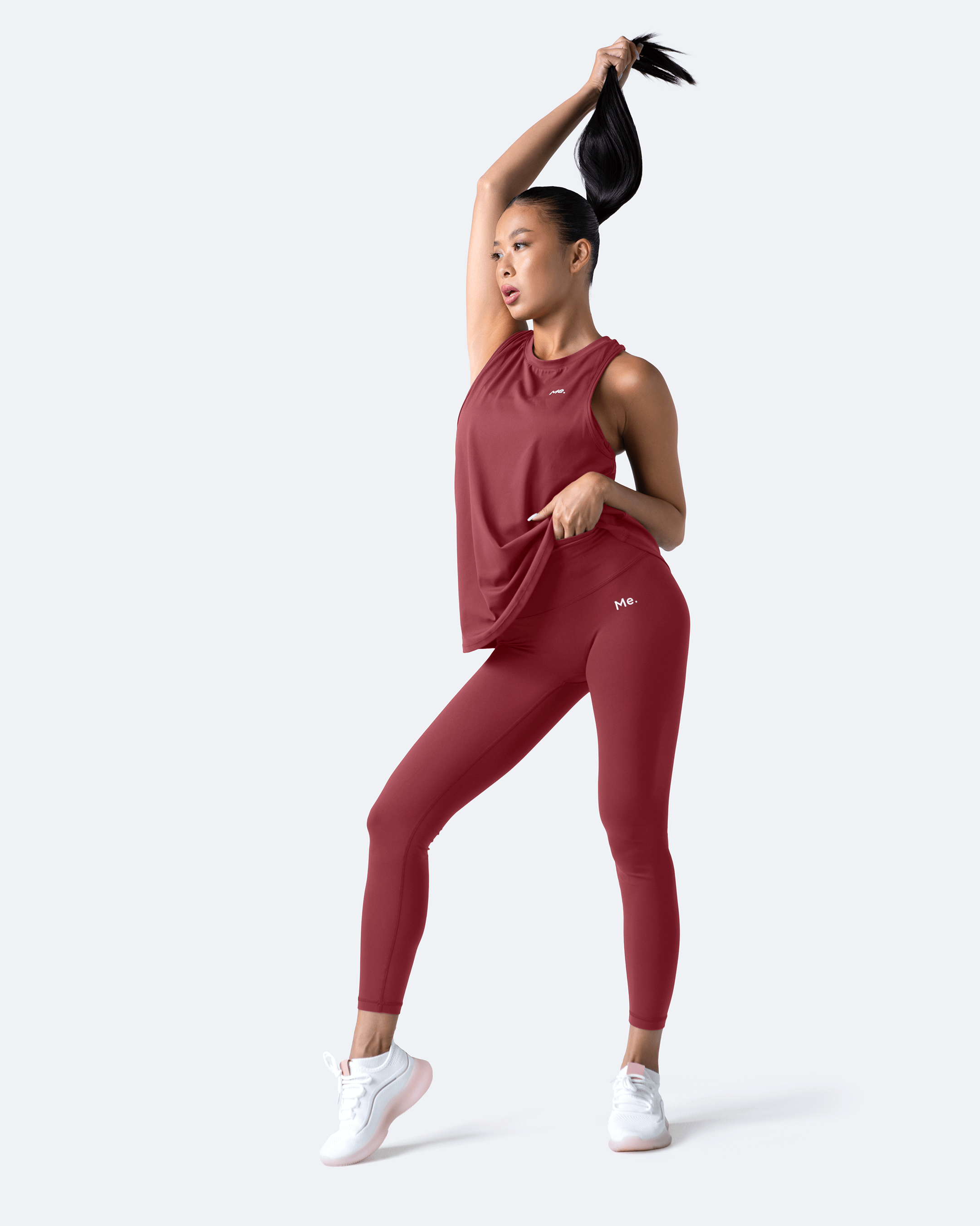 Passionate Red ⅞ Leggings for Women - High Waist Yoga Pants, Workout Running & Lounge Wear - Soft Stretchy Athletic Tights for Fitness & Casual Outfits
