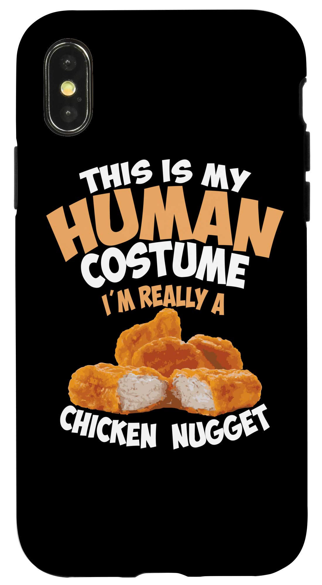 iPhone X/XS Chicken Nugget Human Costume Case - Funny Cute Foodie Gift for Halloween, Cosplay & Themed Parties | Protective Phone Cover for Daily Use