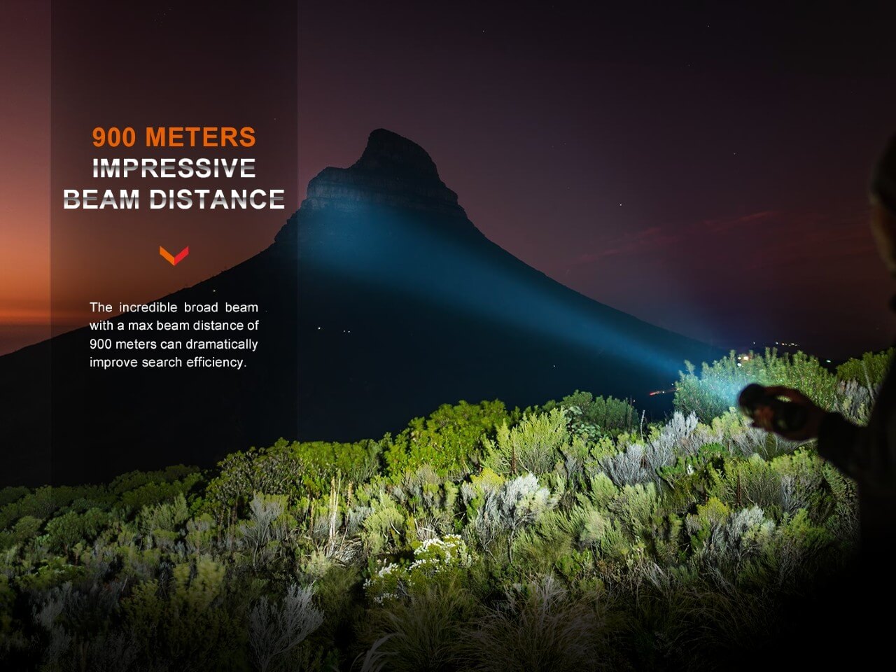 Fenix LR40R V2.0 Rechargeable LED Flashlight - 10000 Lumens Super Bright, Waterproof Search Light for Outdoor Camping, Hiking, Emergency & Night Fishing