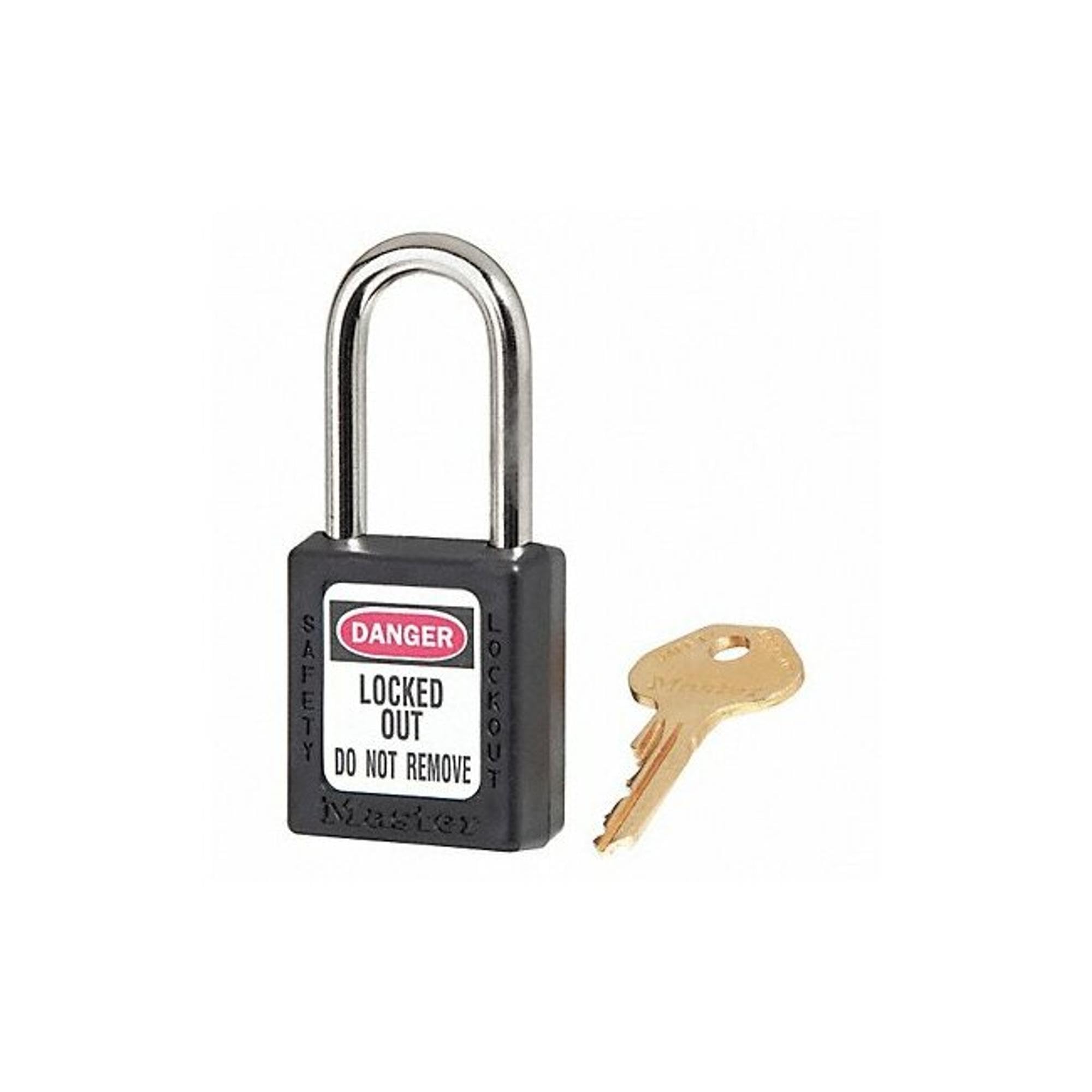Heavy Duty Plastic Lockout Padlock - 6 Pack (Black) - Ideal for Industrial Safety, Electrical Panels & Equipment Security