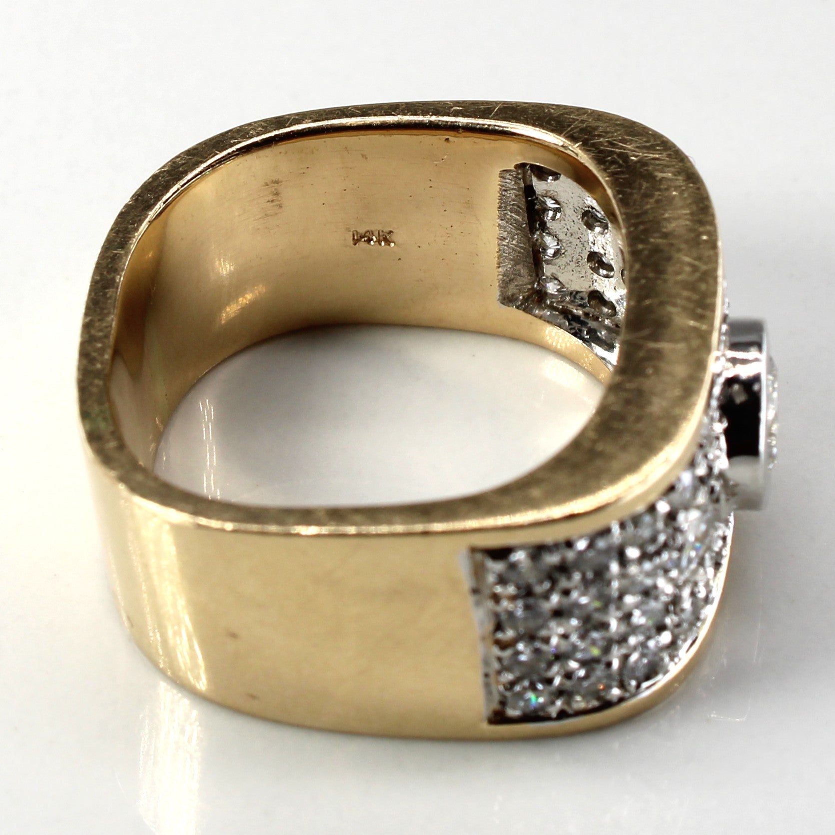 1.88ctw VS2 G/H Bezel Diamond Wide Gold Ring - Size 8.75 - Elegant Wedding Band, Anniversary Gift for Her, Luxury Jewelry for Special Occasions