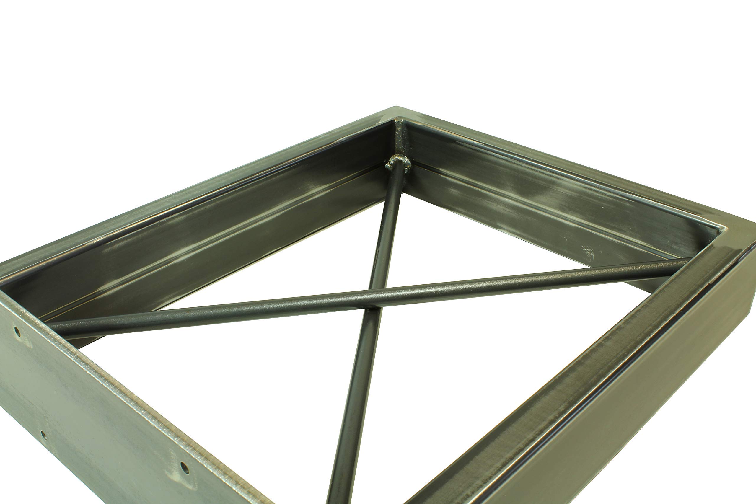 Industrial Metal Desk Legs - U Shape with X Crossbar - Rustic Finish for Home Office, Workshop & Industrial Furniture