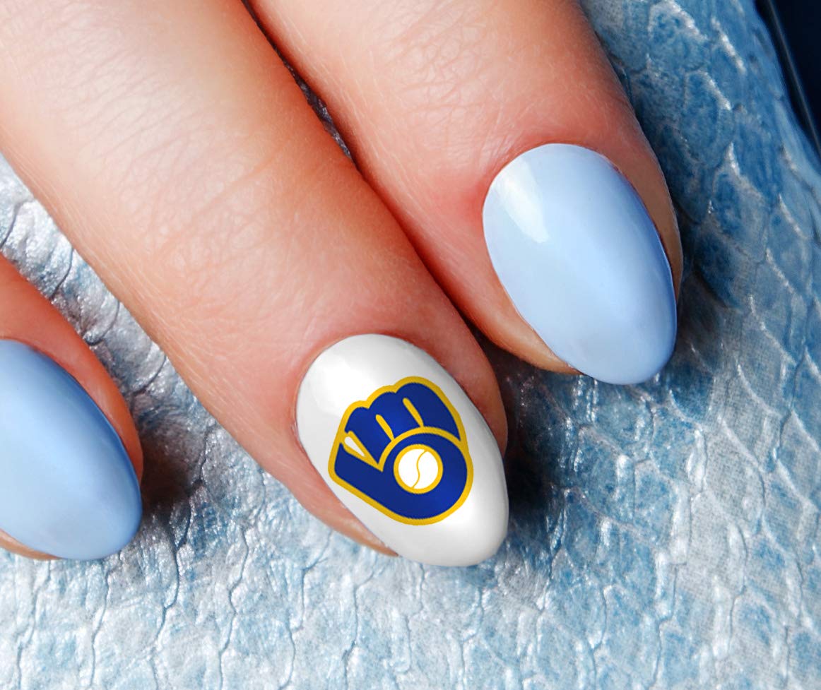 Premium MKE Baseball Waterslide Nail Decals - Salon Quality Nail Art Stickers for DIY Manicures, Milwaukee WI Sports Fan Gifts, Perfect for Baseball Games & Nail Salon Use