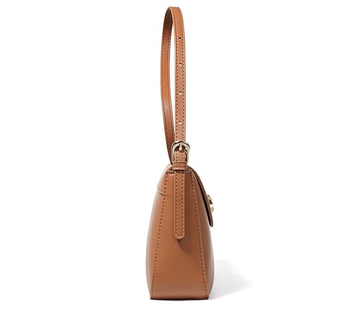 Stylish Brown Small Leather Tote Crossbody Handbag for Women - Perfect for Work, Travel & Everyday Use