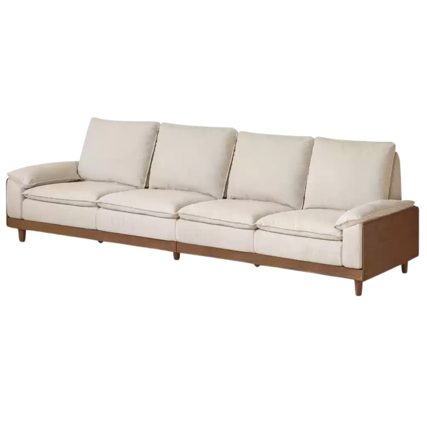 Premium Black Walnut & Ash Solid Wood High Back Sofa - Modern Farmhouse Living Room Furniture for Comfortable Seating & Relaxation - Perfect for Home, Office, or Lounge Areas