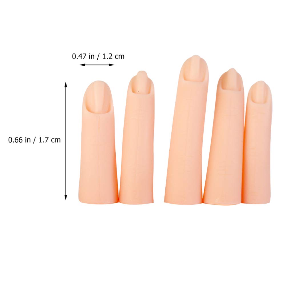 5pcs Fake Finger Model for Nail Practice - Acrylic Thumb & Silica Gel Training Fingers for DIY Manicure, Nail Art & Professional Training | Perfect for Nail Technicians, Students & Home Use